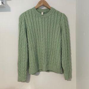 Skovhuus Danish Organic Cotton Green Long Sleeve Knit Sweater 100% Cotton